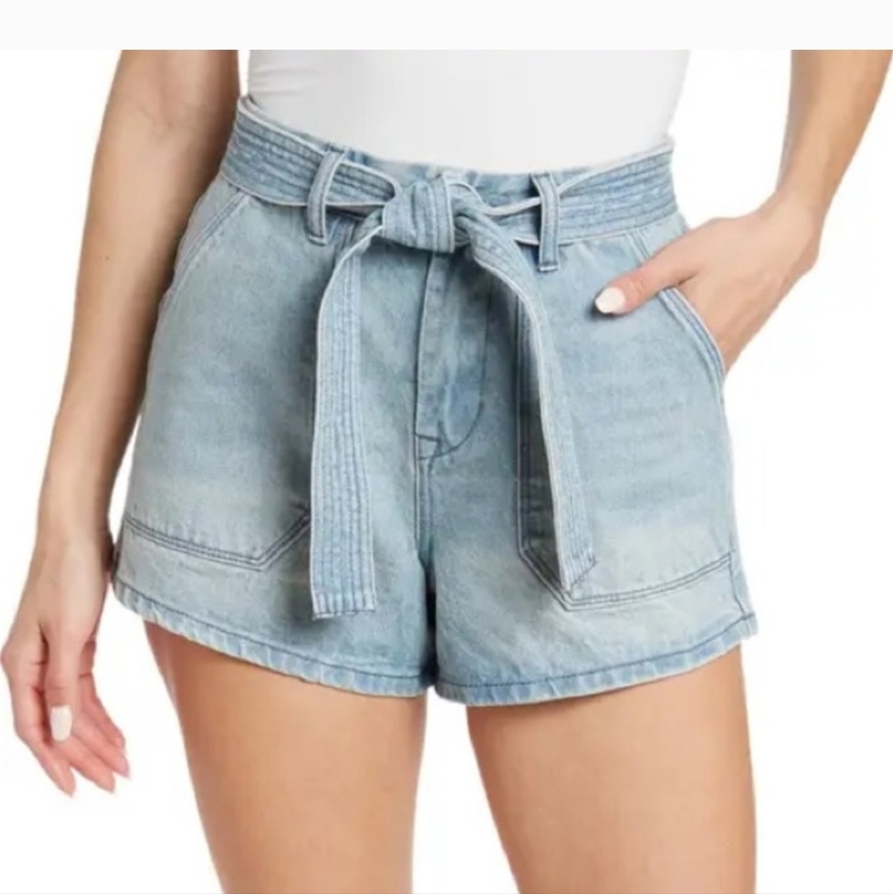 NWOT BLANK NYC High Waist Jean Shorts With Belted Tie